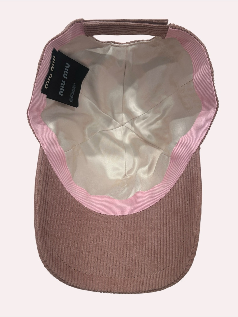 Miu Miu - Pink Corduroy Baseball Cap - Picture 5 of 5